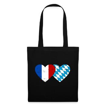 France Bavaria Flag Heart used - Tote Bag - black - Front