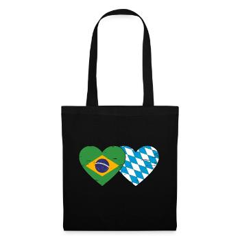 Brésil Bavière Drapeau Coeur utilisé - Sac en tissu - noir - Devant