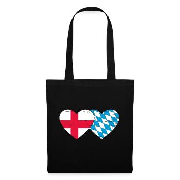 England Bavaria Flag Heart used - Tote Bag - black - Front