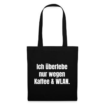 Message Wi-Fi humoristique sur le café - Sac en tissu - noir - Devant