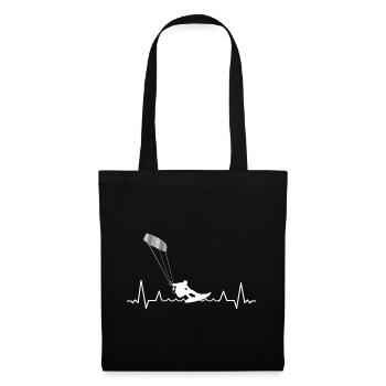 Kitesurfing Windsurfing Cardiogram - Tote Bag - black - Front