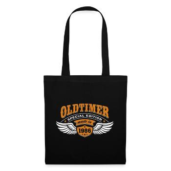Oldtimer Modell 1986 | Geburtstag Geschenk Cap - Stoffbeutel - Schwarz - Vorne