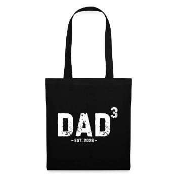 Dad Cubed Est 2026 Third Time Dad of Three Kids - Tote Bag - black - Front