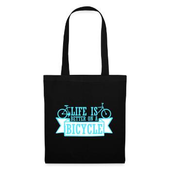 La vie est meilleure à vélo. Cyclisme Sport - Sac en tissu - noir - Devant