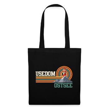 Insel USEDOM OSTSEE Urlaub Leuchtturm Lustig - Stoffbeutel - Schwarz - Vorne