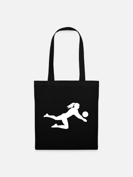Volleyballerin Silhouette - Stoffbeutel - Schwarz