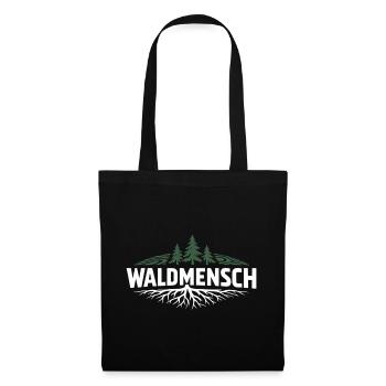Waldmensch – Connecté à la nature - Sac en tissu - noir - Devant