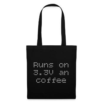 Runs on 3.3V and coffee - Stoffbeutel - Schwarz - Vorne