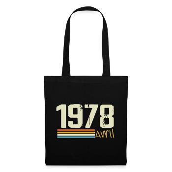 Né en avril 1978 - Sac en tissu - noir - Devant