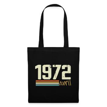 Né en avril 1972 - Sac en tissu - noir - Devant