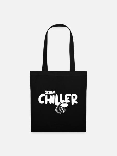 Süßes Lazy Vibes Tee – Geschenk Idee Serialchiller - Stoffbeutel - Schwarz