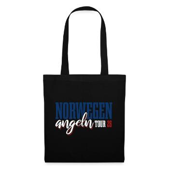 Norwegen Angeln Tour 2026 - Angler Geschenk - Stoffbeutel - Schwarz - Vorne