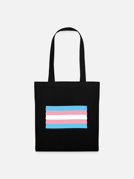 Trans Transgender Pride Flagge - Stoffbeutel - Schwarz