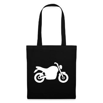 Motorcycle White Bike Biker Gift - Tote Bag - black - Front