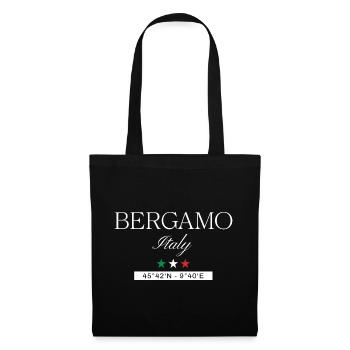 Bergamo Italien Souvenir – Reise minimalistisch - Stoffbeutel - Schwarz - Vorne