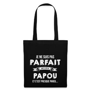 papou cadeau humour - Sac en tissu - noir - Devant