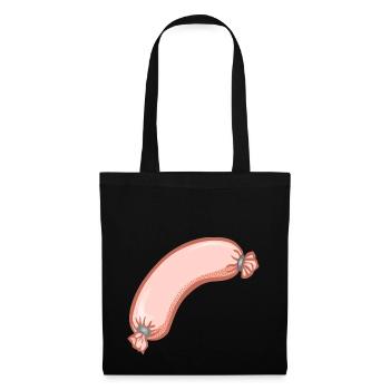 Wurst,esse,würstchen - Stoffbeutel - Schwarz - Vorne
