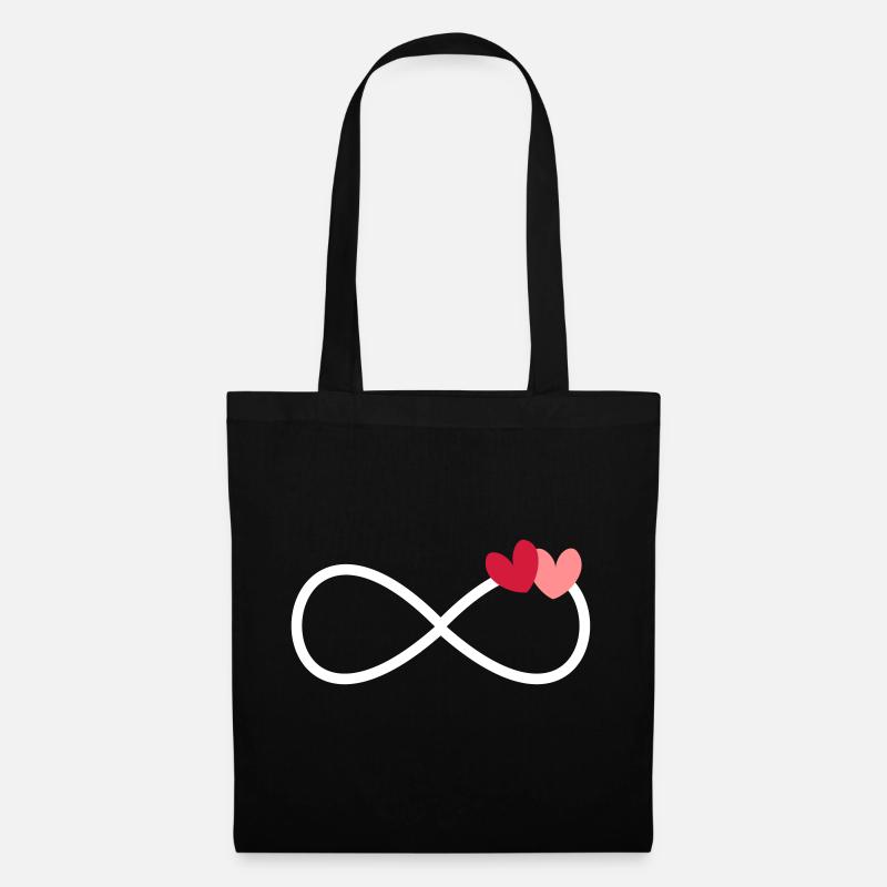 Infinity Infinity Symbol 2 hearts - Tote Bag - black