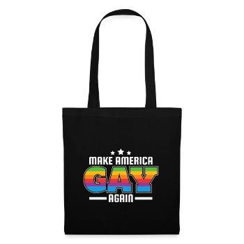 LGBT LGBTQ Regenbogen Schwul Lesbisch Geschenk - Stoffbeutel - Schwarz - Vorne