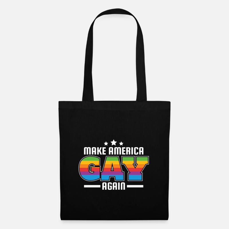 LGBT LGBTQ Regenbogen Schwul Lesbisch Geschenk - Stoffbeutel - Schwarz