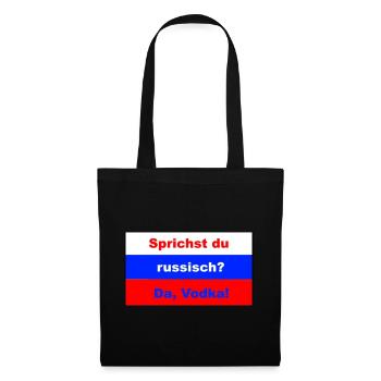 Sprichst du russisch? Da, Vodka! - Stoffbeutel - Schwarz - Vorne