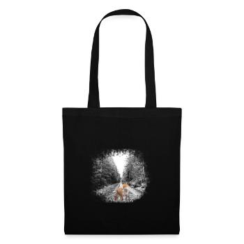 fox renard - Sac en tissu - noir - Devant
