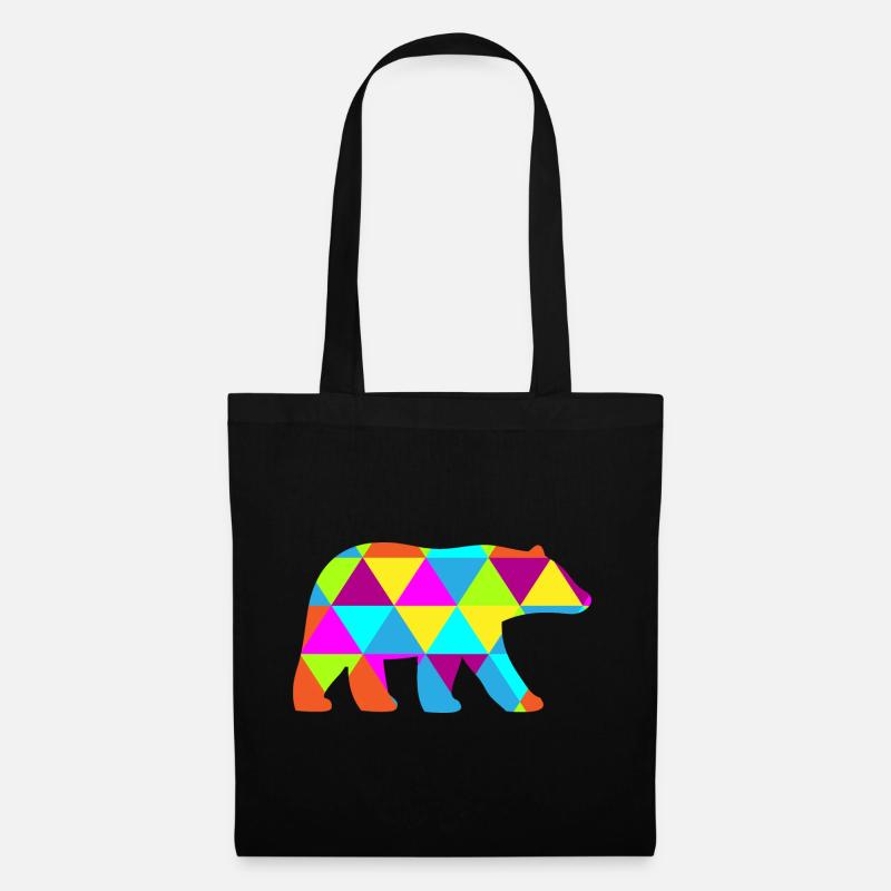 Polygon Bear - Tote Bag - black