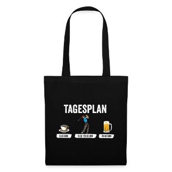 Tagesplan Golfen Golf Golf spielen - Golfer - Stoffbeutel - Schwarz - Vorne
