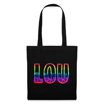 lou rs arc-en-ciel - Sac en tissu - noir - Devant