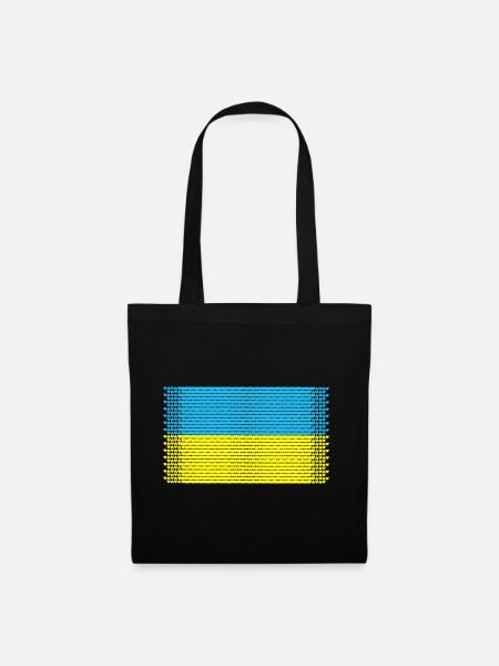 herz ukraine love kiew krim flagge valentin ukrain - Stoffbeutel - Schwarz