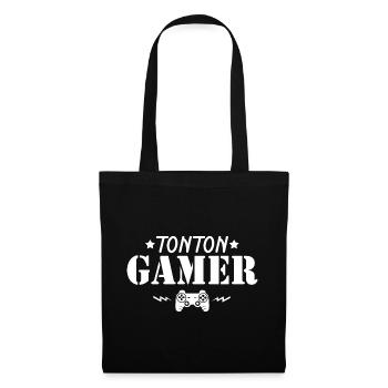 Cadeau tonton gamer oncle joueur jeux video - Sac en tissu - noir - Devant