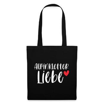 Klettern Alpinklettern Liebe Berge Geschenk - Stoffbeutel - Schwarz - Vorne