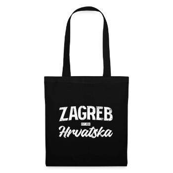 Zagreb Hrvatska Lettrage - Sac en tissu - noir - Devant