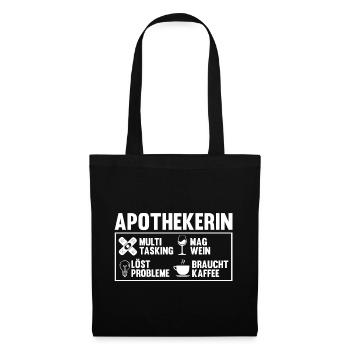 Apotheke Pharmazie Mediziner Apothekerin - Stoffbeutel - Schwarz - Vorne