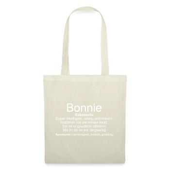 Name Definition Bonnie - Stoffbeutel - Natur - Vorne