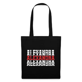 t shirt Alexandra t-shirt gift stacked text - Tote Bag - black - Front
