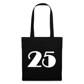 25. 25 JAHRE. 25. JUBILÄUM. 25 JAHRESJUBILÄUM. - Stoffbeutel - Schwarz - Vorne