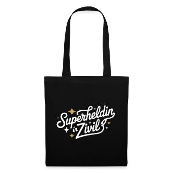 Super-héroïne en costume de super-héros civil - Sac en tissu - noir - Devant
