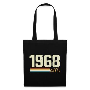 Né en avril 1968 - Sac en tissu - noir - Devant