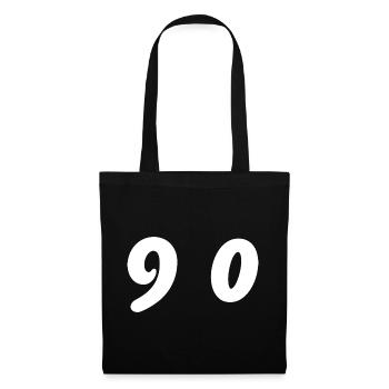 90. 90 ANS. 90e ANNIVERSAIRE. ANNIVERSAIRE 90 ANS. - Sac en tissu - noir - Devant