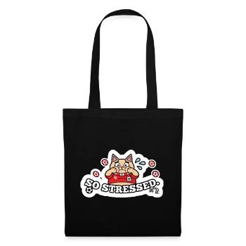 Funny Stressed Football Fan Cat Soccer Sticker Art - Tote Bag - black - Front