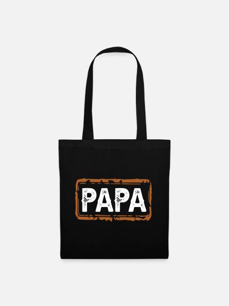 papa - Stoffbeutel - Schwarz