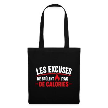 Excuses Ne Brûlent Pas Calories - Sac en tissu - noir - Devant