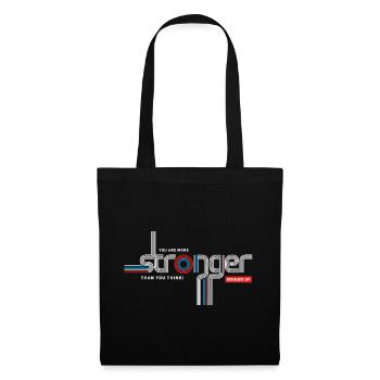 Stronger Than You Think Typography - Tote Bag - black - Front