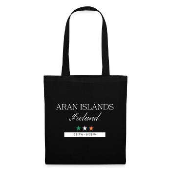 Aran-Inseln Irland Souvenir – Reise minimalistisch - Stoffbeutel - Schwarz - Vorne