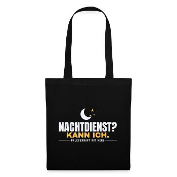 Nachtdienst? Kann ich. Pflegekraft Nachtschicht - Stoffbeutel - Schwarz - Vorne