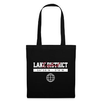 Lake District England Koordinaten Souvenir - Stoffbeutel - Schwarz - Vorne