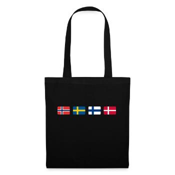 Drapeaux scandinaves - Sac en tissu - noir - Devant