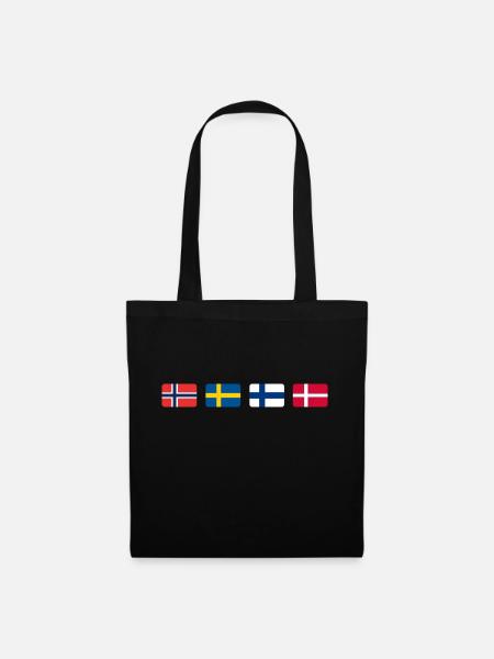 SCANDINAVIAN FLAGS - Stoffbeutel - Schwarz