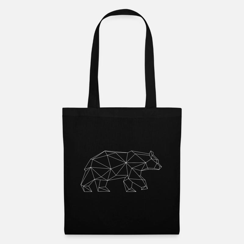 Grizzly bear in Triangle design (white) - Tote Bag - black